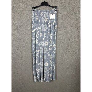 O'Neill Juniors' Light Weight  Johnny Pants Floral Elastic Waist XS Blue NWT's